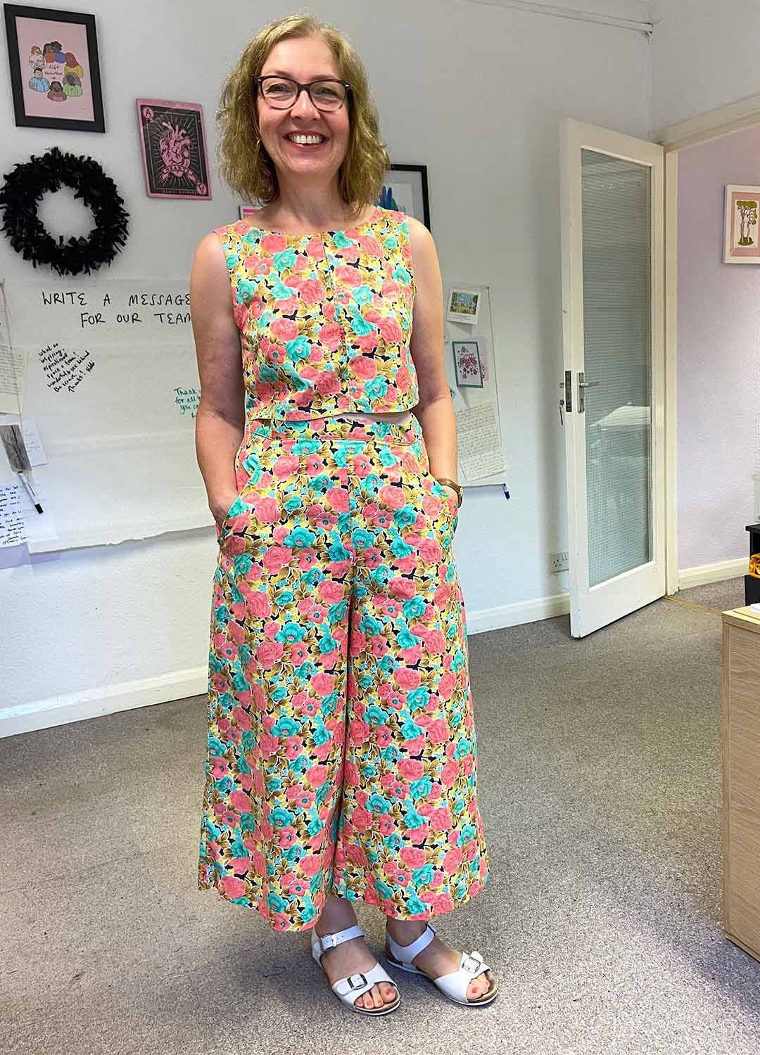 Big bloom culottes two piece - ref 266 - Resale item - Approx UK 12-14
