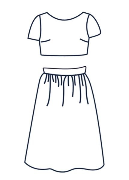 Design your own: Unlined Tulle Gathered Skirt Two-Piece