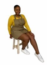 Golden A-line dungaree-mini - ref 122 - Resale item - UK 14-16