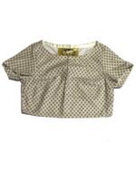 Beige floral patterned cotton pencil skirt two piece - Ref 233/234 - Resale item - UK 10-12