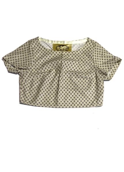 Beige floral patterned cotton pencil skirt two piece - Ref 233/234 - Resale item - UK 10-12