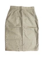 Beige floral patterned cotton pencil skirt two piece - Ref 233/234 - Resale item - UK 10-12