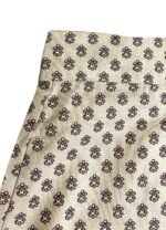 Beige floral patterned cotton pencil skirt – ref 234 – Resale item – Approx UK 10-12