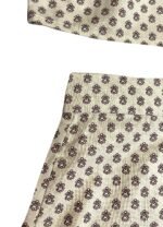 Beige floral patterned cotton pencil skirt two piece - Ref 233/234 - Resale item - UK 10-12