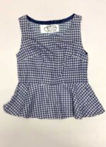 Houndstooth Peplum Crop top - Ref 61 - Resale item - UK 6-8