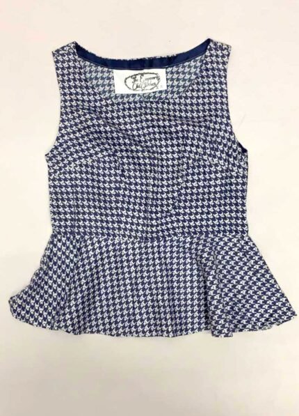 Houndstooth Peplum Crop top - Ref 61 - Resale item - UK 6-8