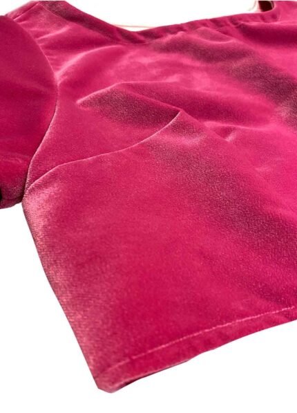 Pink velvet crop top - ref 209 - Resale item - Approx UK 10-12