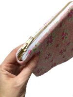 Satin Pink Floral Make Up Bag