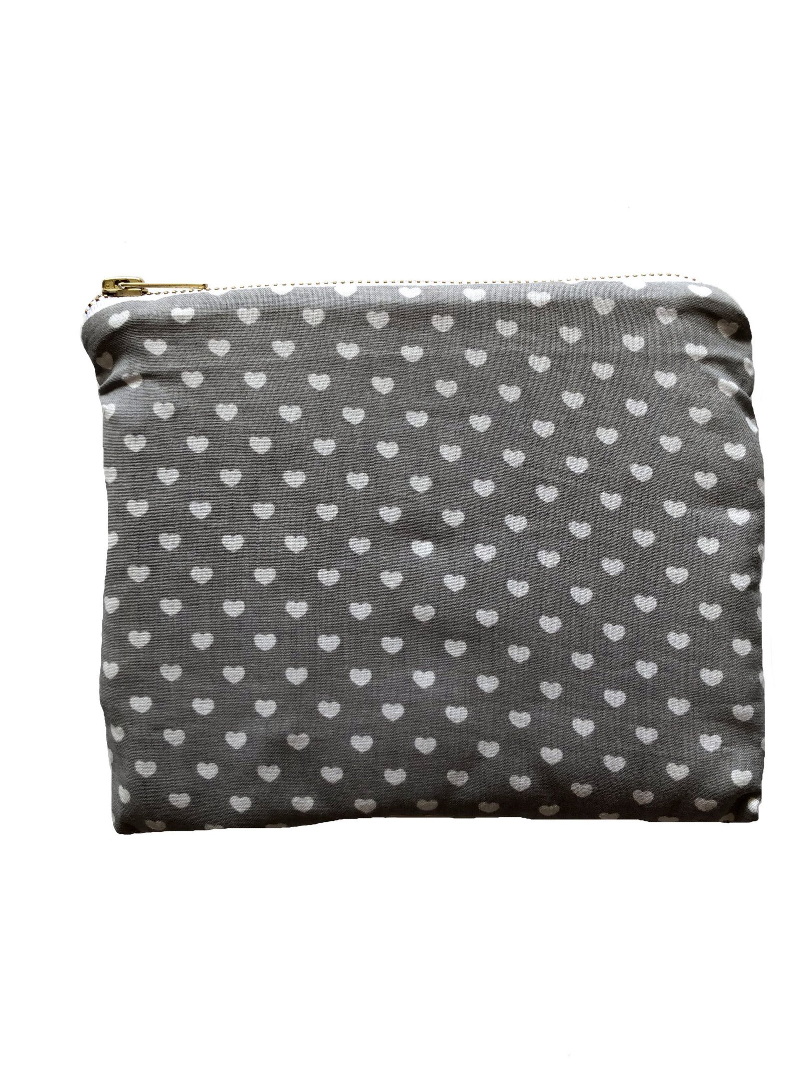 Grey Heart Print Make Up Bag 1 Grey Heart Print Make Up Bag