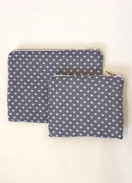'Grey-Romantic' Travel Pouch + Tablet Case Set