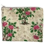 Cream Floral Make Up Bag