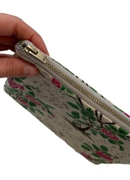 Cream Floral Make Up Bag