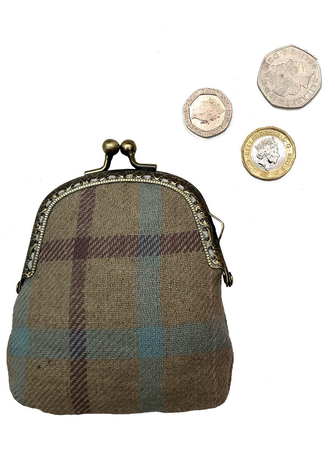 Light Blue Plaid Purse