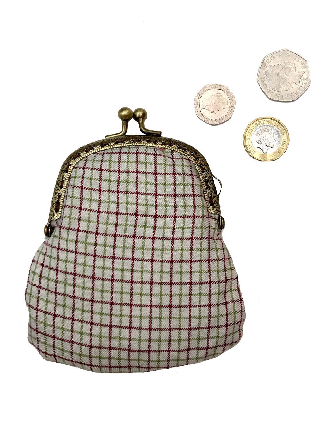 Cream Plaid Purse