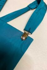 Teal Taffeta Dungarees - ref 36 - Resale item - Approx 12-14