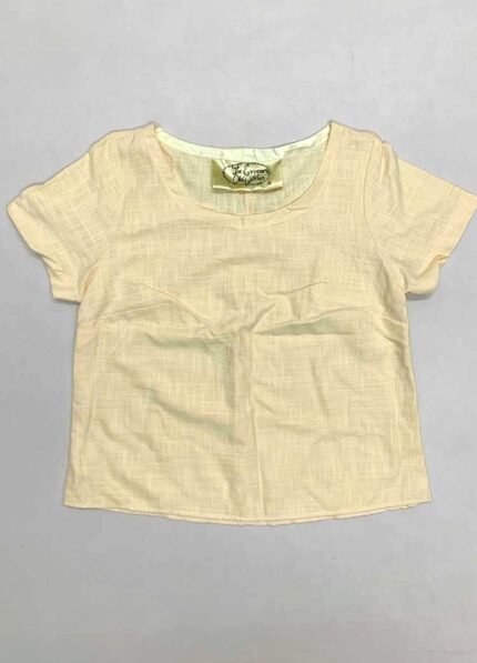 Peach Linen Tee - ref 96 - Resale item - Approx UK 10-12