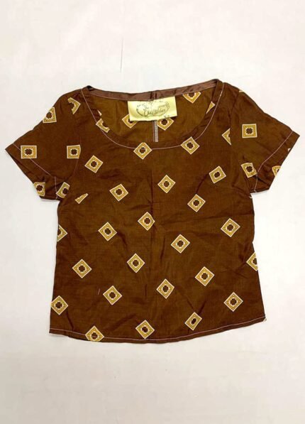 Brown Cotton Tee- ref 57 - Resale item - UK 6-8