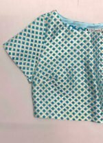 Blue Crosshatch Crop top- Ref 55 - Resale item - UK 6-8