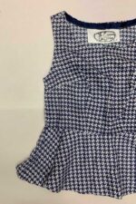 Houndstooth Peplum Crop top - Ref 61 - Resale item - UK 6-8