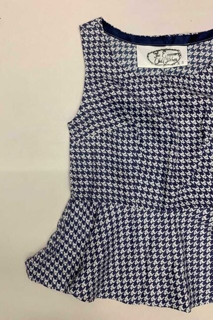 Houndstooth Peplum Crop top - Ref 61 - Resale item - UK 6-8