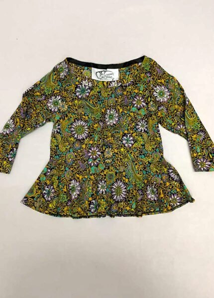 Floral Print Peplum Crop-Top - ref 97 - Resale item - Approx 10-12