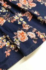 Navy Floral Skater Dress- ref 3 - Resale item - Approx 14-16