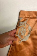 Orange Brocade Circle Skirt- ref 18 - Resale item - Approx 14-16