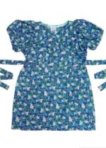 Blue ditsy floral wrapover minidress - ref 134 - Resale item - UK 18-20