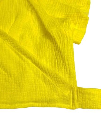 Yellow cheesecloth wrapover crop top - ref 137 - Resale item - UK 14-16