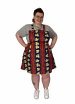 Leafy vintage A-line dungaree-mini - ref 123 - Resale item - UK 22-24