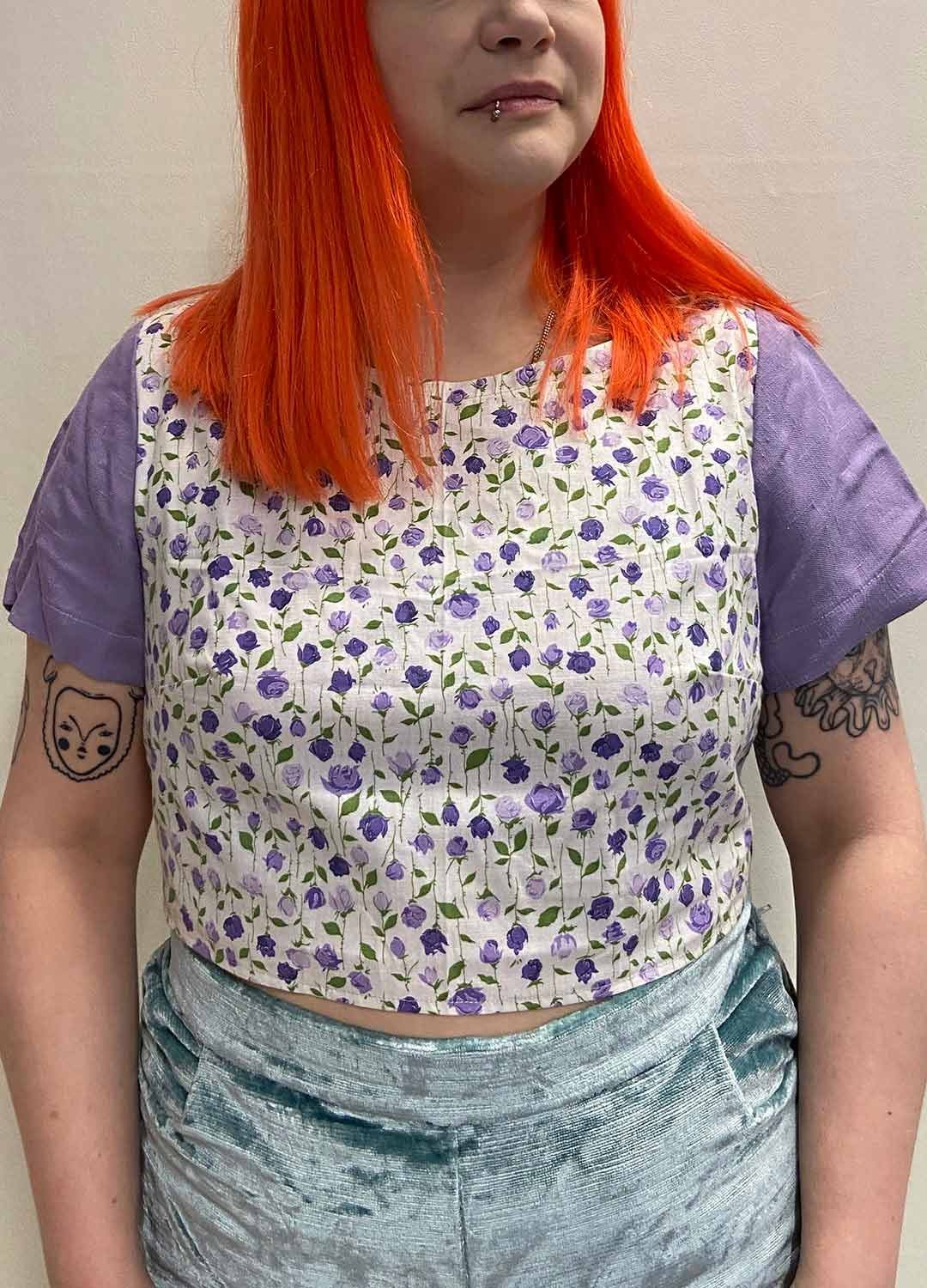 Mix and Match Purple Crop top- ref 58 - Resale item - Approx 12-14