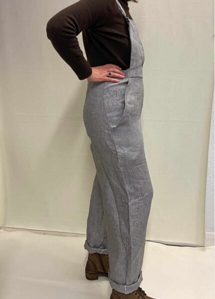 Brown Houndstooth Dungarees - ref 35 - Resale item - Approx 12-14