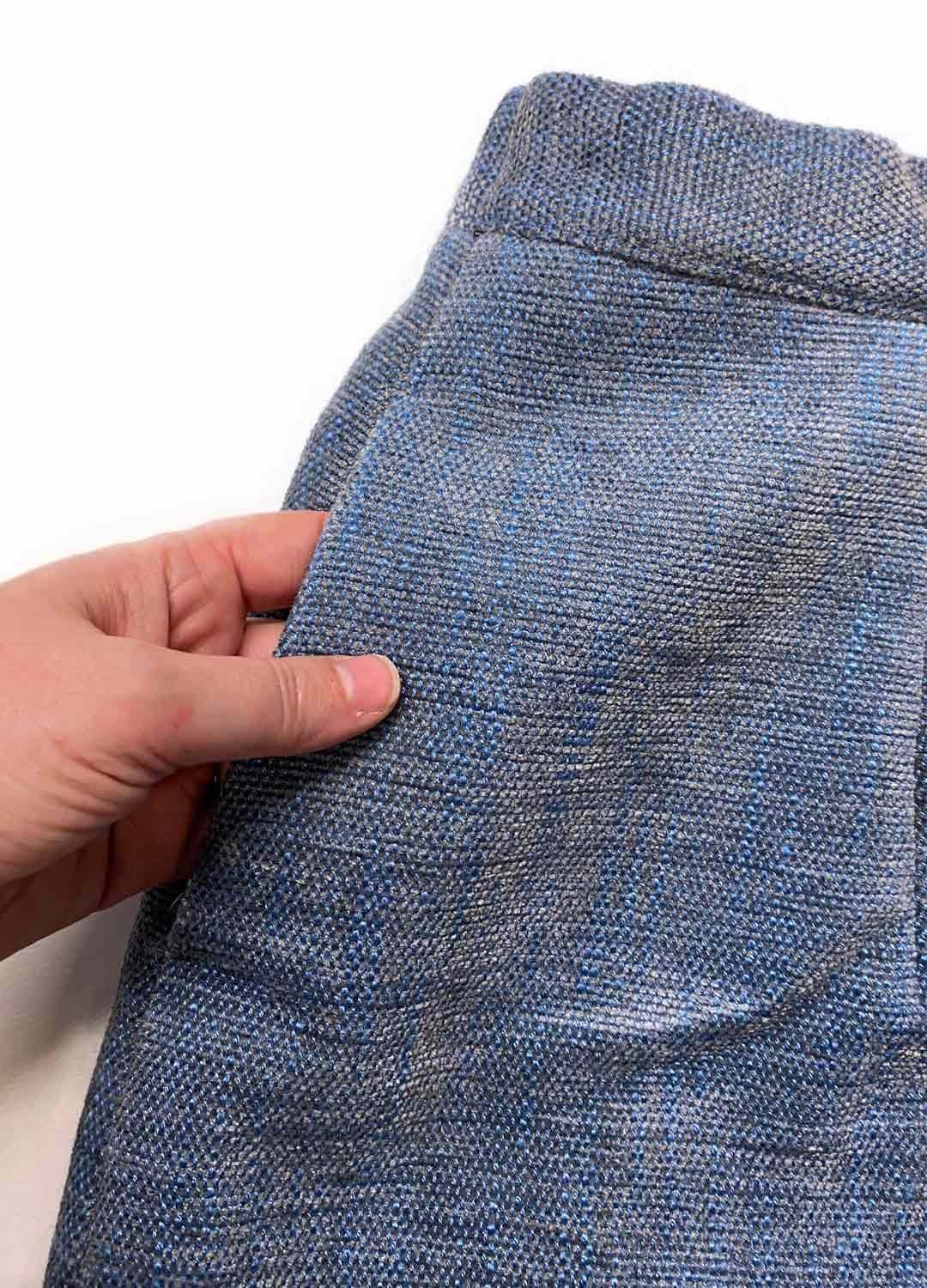 Blue brocade mini skirt - ref 264 - Resale item - UK 14-16