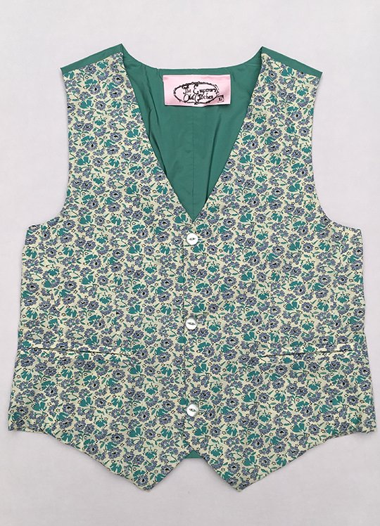 'Forget Me Not' Turquoise Floral Waistcoat - L (Chest 42") 1 'Forget Me Not' Turquoise Floral Waistcoat - L (Chest 42")