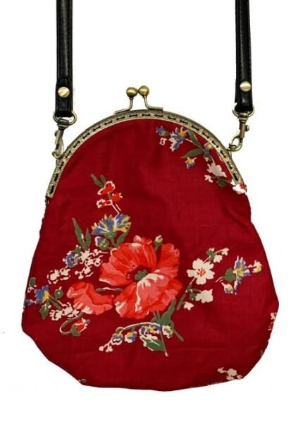 Red Floral Cotton Handbag