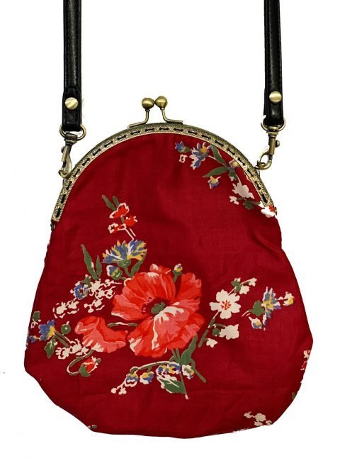 Red Floral Cotton Handbag