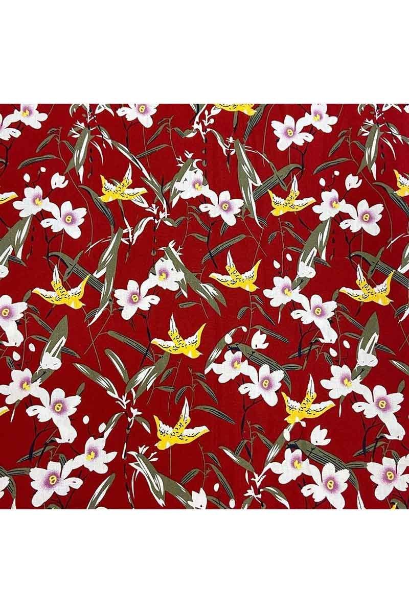 Fabric Ref 2324 - Floral And Birds Cotton