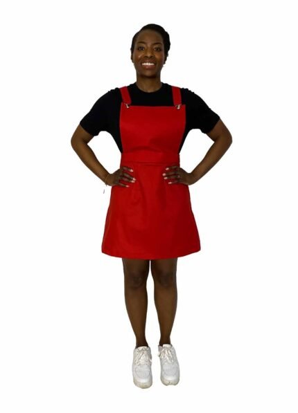 Red A-line dungaree-mini - ref 121 - Resale item - UK 10-12