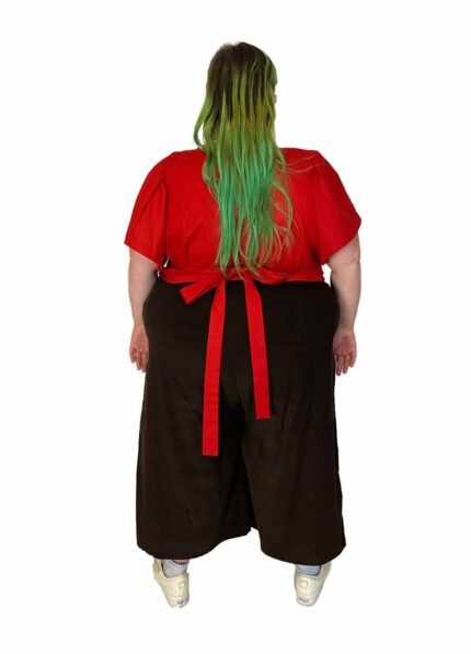 Red wrapover crop top - ref 139 - Resale item - UK 30-32
