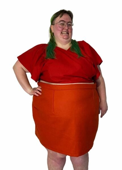 Red wrapover crop top - ref 139 - Resale item - UK 30-32
