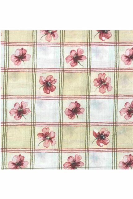 Fabric Ref 1957- Check Floral Cotton