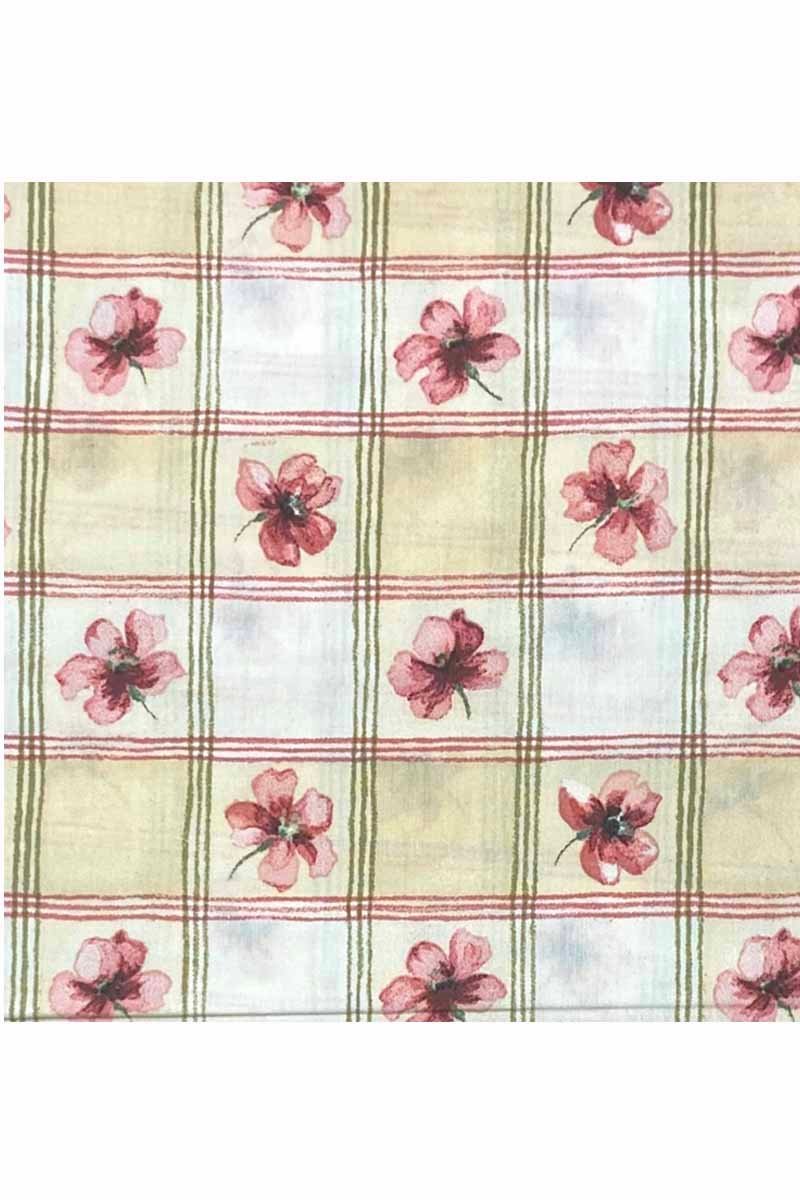 Fabric Ref 1957- Check Floral Cotton