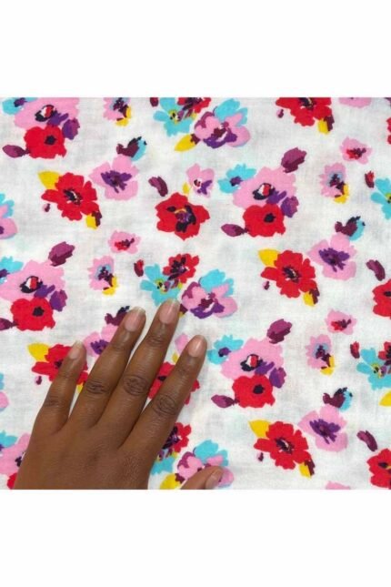 Fabric Ref 2176 - Floral Cheesecloth Cotton