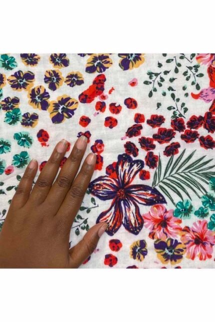 Fabric Ref 2620 - Floral Cheesecloth Cotton
