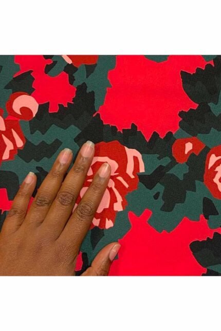 Fabric Ref 3027 - Floral Viscose Mix