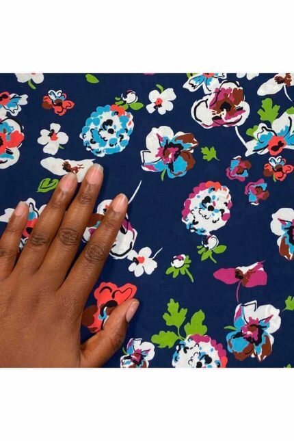 Fabric Ref 3155 - Floral Crepe Viscose Mix