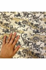 Fabric Ref 3276 - Beige Dinosaurs Cotton