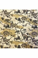 Fabric Ref 3276 - Beige Dinosaurs Cotton