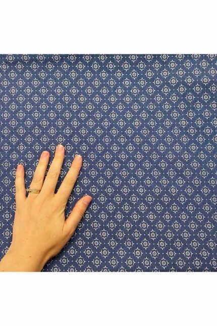 Fabric Ref 3614 - Geometric Denim