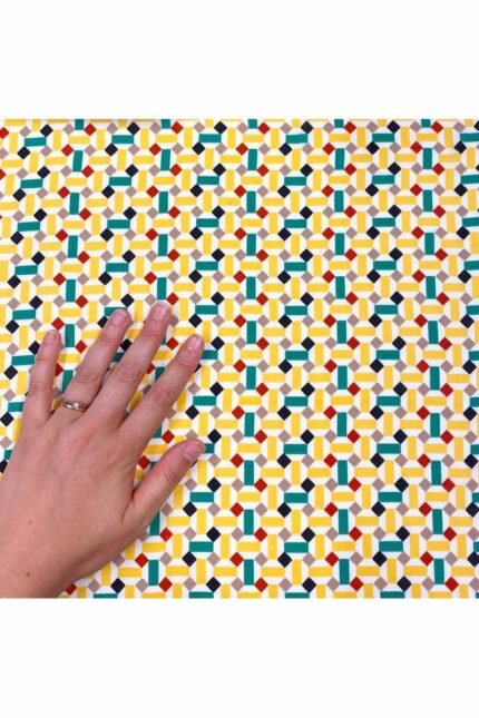 Fabric Ref 4047 - Geometric Crepe Viscose Mix